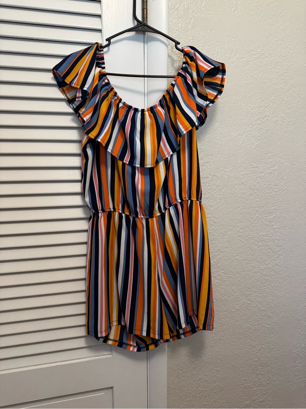 Striped Off-Shoulder Romper